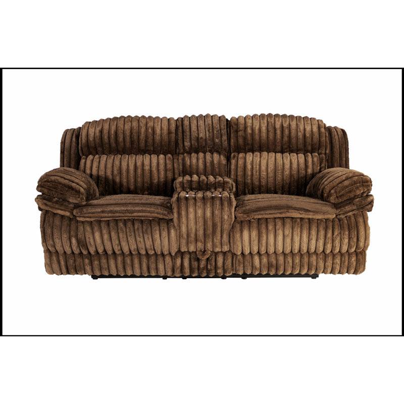Causeuse inclinable en velours côtelé Living Room, Chocolat