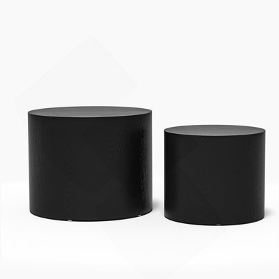 with ash, oak, walnut veneer side table, coffee table, end table, nesting table set of 2