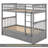 Twin Over Twin Bunk Bed With Drawers, Convertible Beds, Gray-800285278