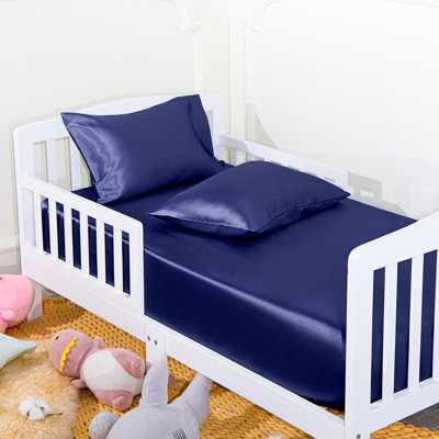 1 Pack Premium Satin Deep Pocket Crib Sheet, Cool Silky  Fitted Sheet, 28×52 Inches