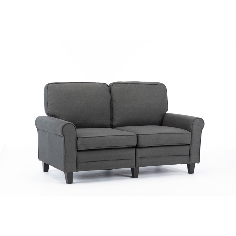 Causeuse à accoudoirs arrondis 61,02 po, Gris