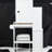 Left Side Bedside Cabinet Vanity With Stool, Extra Large Sliding Led Mirror Touch Control, 2 Ac + Sockets, Hair Dryer Bracket, 3-Color Lights, White Small Snug Cozy Extraordinarily Massive-2054359945
