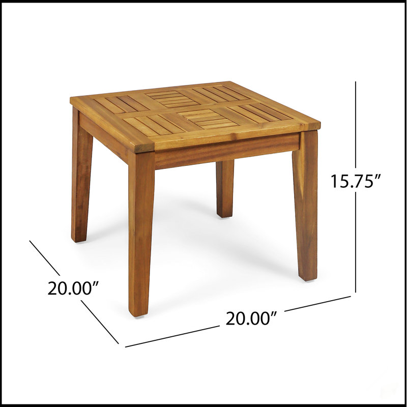 Hampton Acacia Wood Side Table With Durable And Stylish Design For Outdoor Living Spaces, Weather-Resistant And Easy To Assemble.