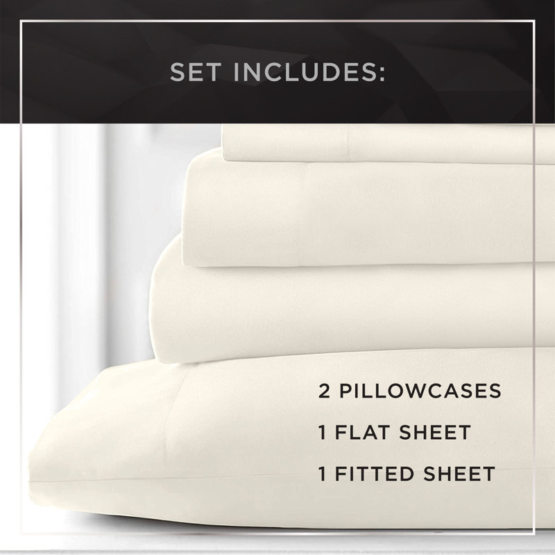 Raymond Waites Cotton Blend Sheet Set, Blue, King Sheet Set + 2 Fitted Sheets + 2 Pillowcases