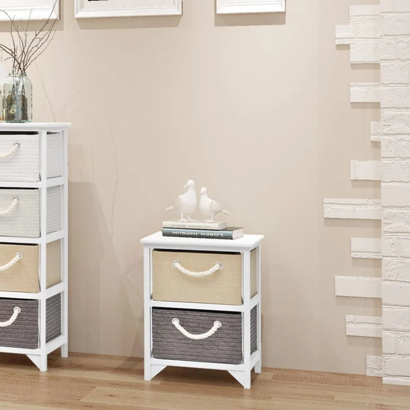 Emilio 2 Drawer Bedside Table, 1