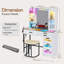Ensemble de coiffeuse avec tabouret, miroir lumineux RVB, station de charge, tiroirs multicouches, tablettes de rangement et armoire-130825267