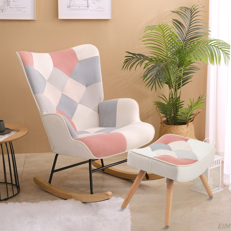 Chaise berçante rembourrée Kerth
