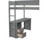 Lit mezzanine gris moderne avec placards, 2 bureaux et une armoire - Option 2 lits simples pleine grandeur avec option d'économie d'espace-2001209159-2001209157