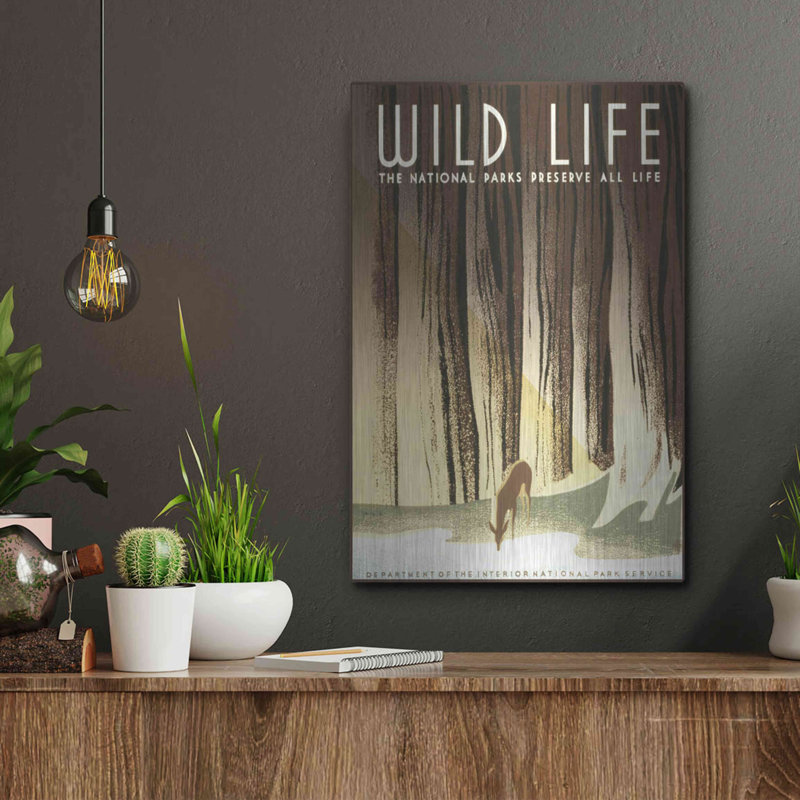 «Wild Life» par Stellar Design Studio, art mural en métal, H 16 po x l 12 po