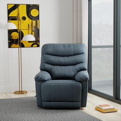 Global Home Swivel Glider Recliner With Manual Footrest In Oslo Sapphire