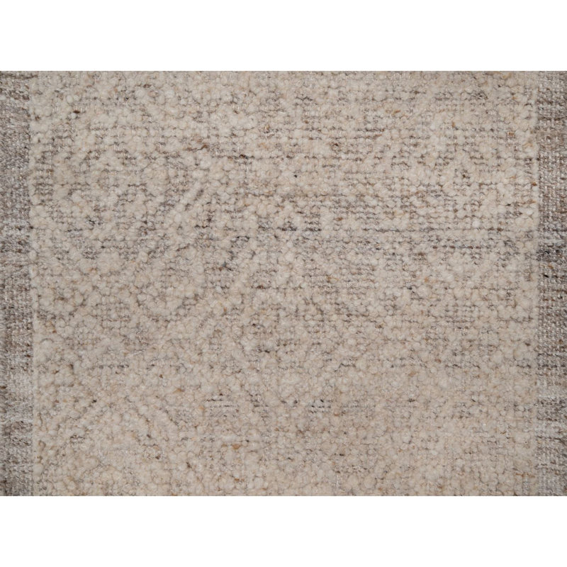 2 pi x 3 pi 1 po brun castor, motif moderne panaché, laine naturelle non tissée, tissage plat empilé, ton sur ton, texturé, noué à la main, échantillon, tapis, tapis oriental