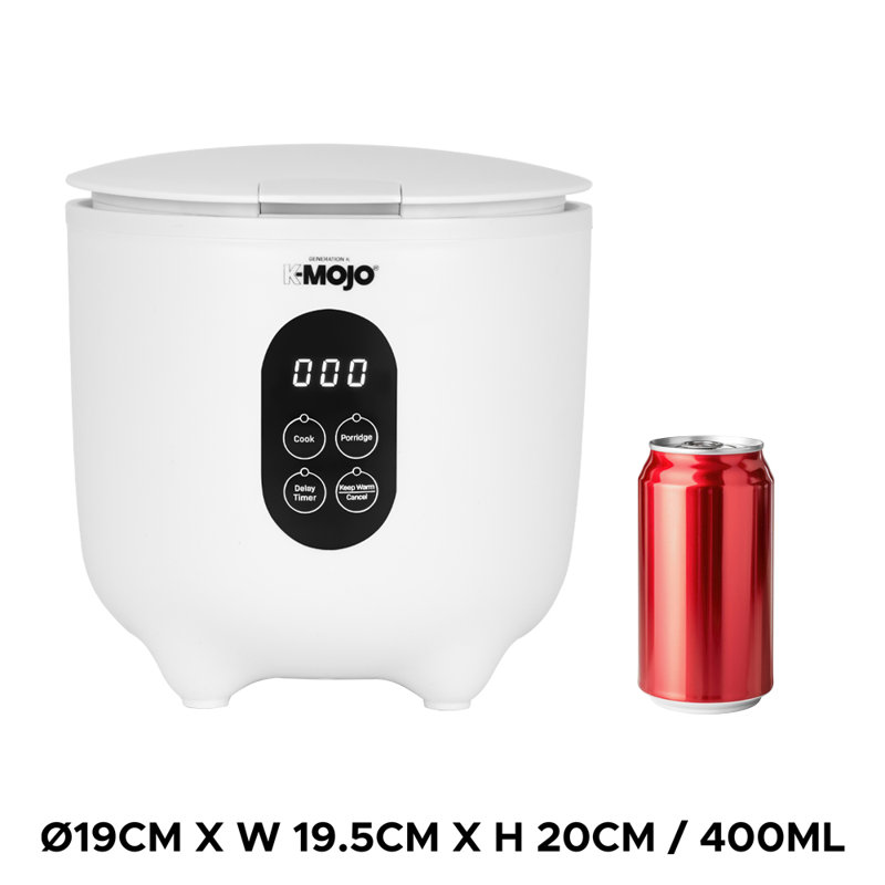 K-Mojo Generation K 400Ml Rice And Porridge Cooker, White