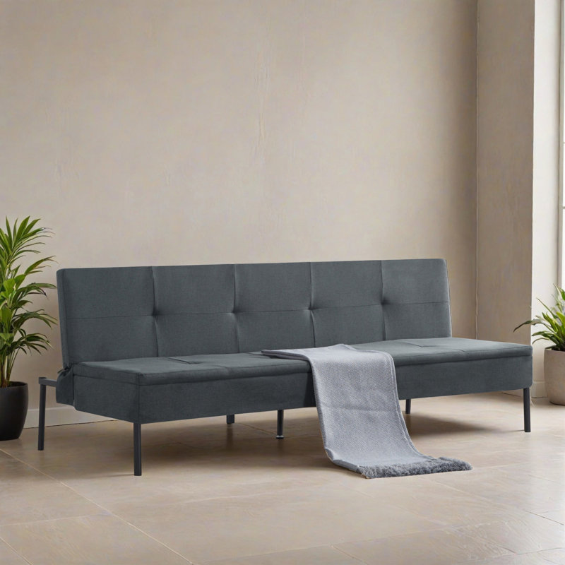 Canapé-lit inclinable convertible de 69,72 po de largeur, Gris foncé