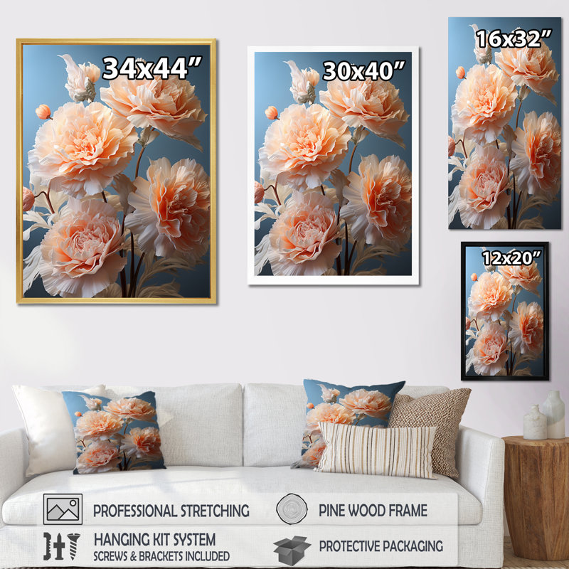 Oeillets fantaisistes de Yermek, impression sur toile encadrée, H 40 po x l 30 po x P 1,5 po, Toile tendue