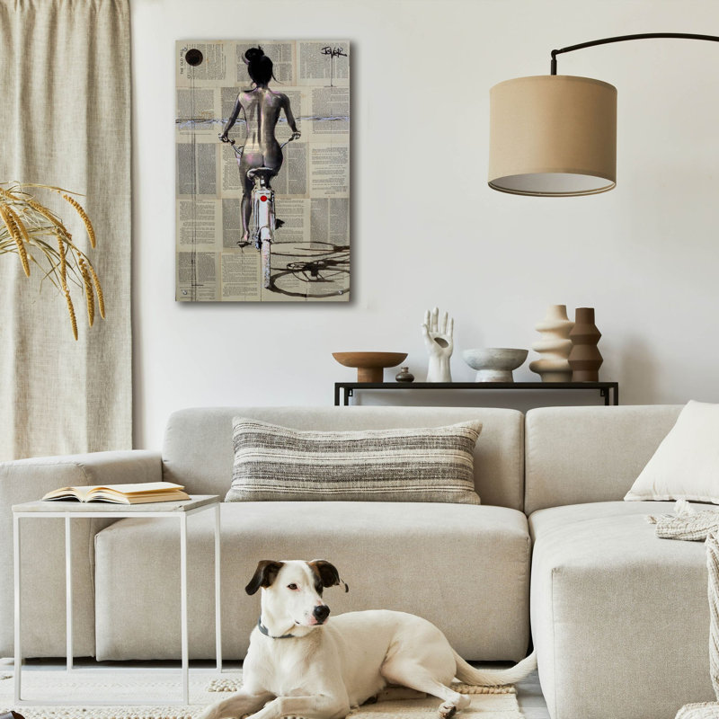 Art mural en verre épique «Beach Rider» par Loui Jover, H 36 po x l 24 po x P 0,2 po