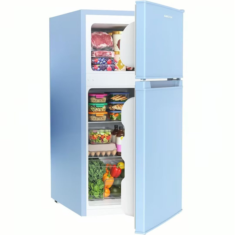 BANGSON Top Freezer Freestanding Mini Fridge