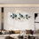 Décoration murale moderne et minimaliste à motif de feuilles en métal évidé à motif floral vert doré prêt à exposer