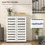 Armoire à chaussures mince avec 2 portes à lattes pour 15 paires de chaussures-102443244