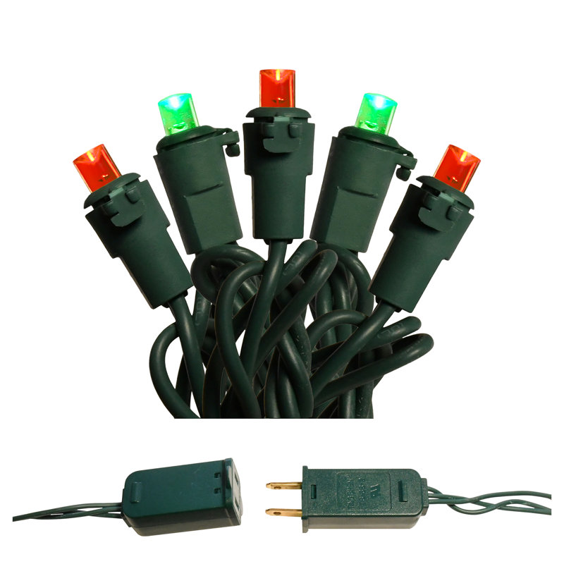 Guirlande électrique à DEL avec 70 ampoules, Rouge et vert