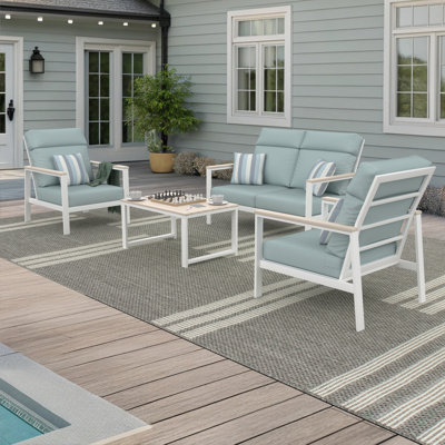 Hofman 4 Person Seating Group With Sunbrella Cushions by Birch Lane