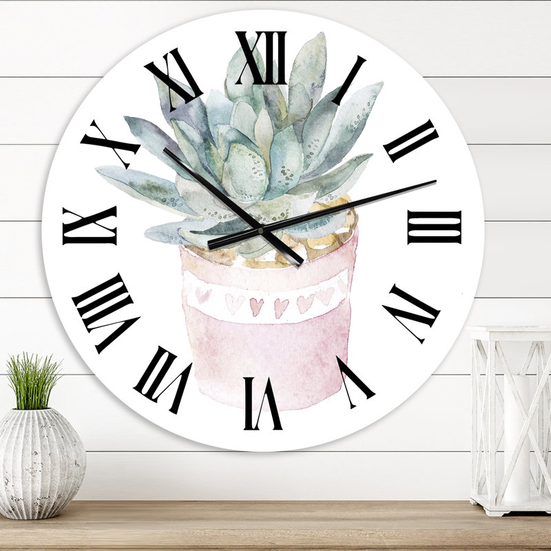 Cactus et plantes grasses II - horloge murale, Moyen