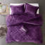 Édredon en velours mauve pour lit double / grand lit, lavable à la machine et luxueux, avec édredon, coussin décoratif