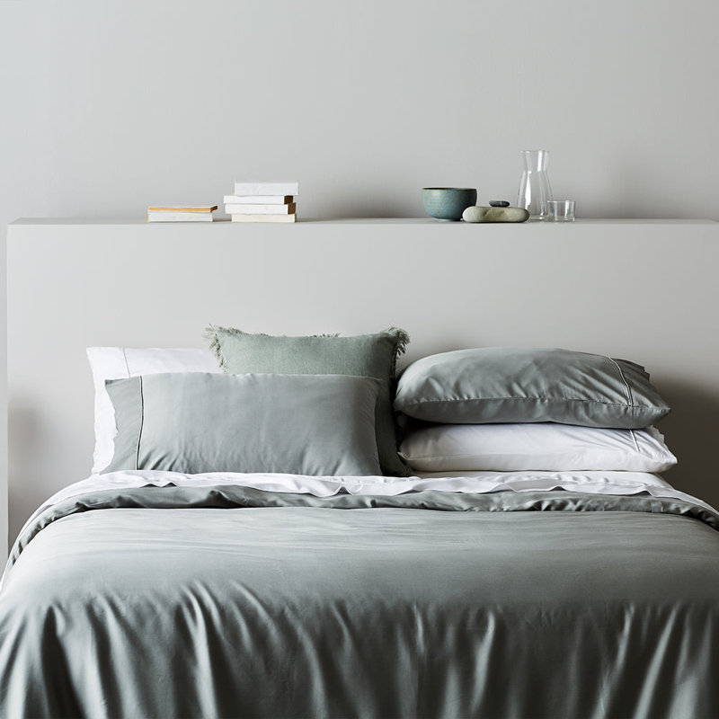 Signature Sateen Pillowcase, King Pillowcase + Pillowcases 2 King, Sage
