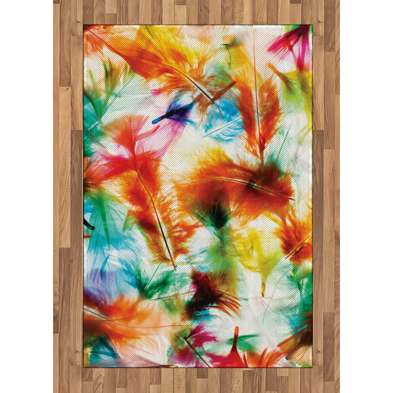 Tapis décoratif coloré en fibres de polyester à haute densité, Rectangle— 4 pi x 5 pi 8 po