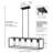 Saramarie 5 - Light Matte Black Kitchen Island Pendant with Clear Glass Shade