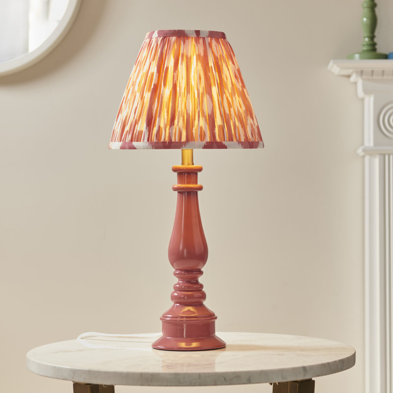 Myrtle Table Lamp, Coral Pink, 52cm H x 25cm W x 25cm D