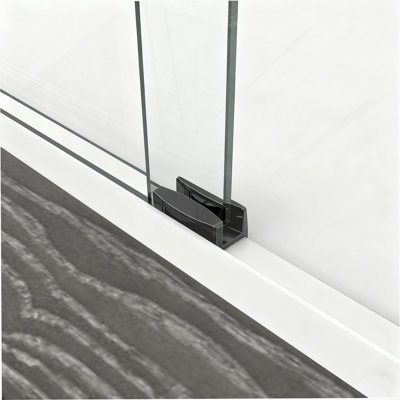 Double porte de douche coulissante, porte de salle de bain semi-sans cadre pour douche à l'italienne