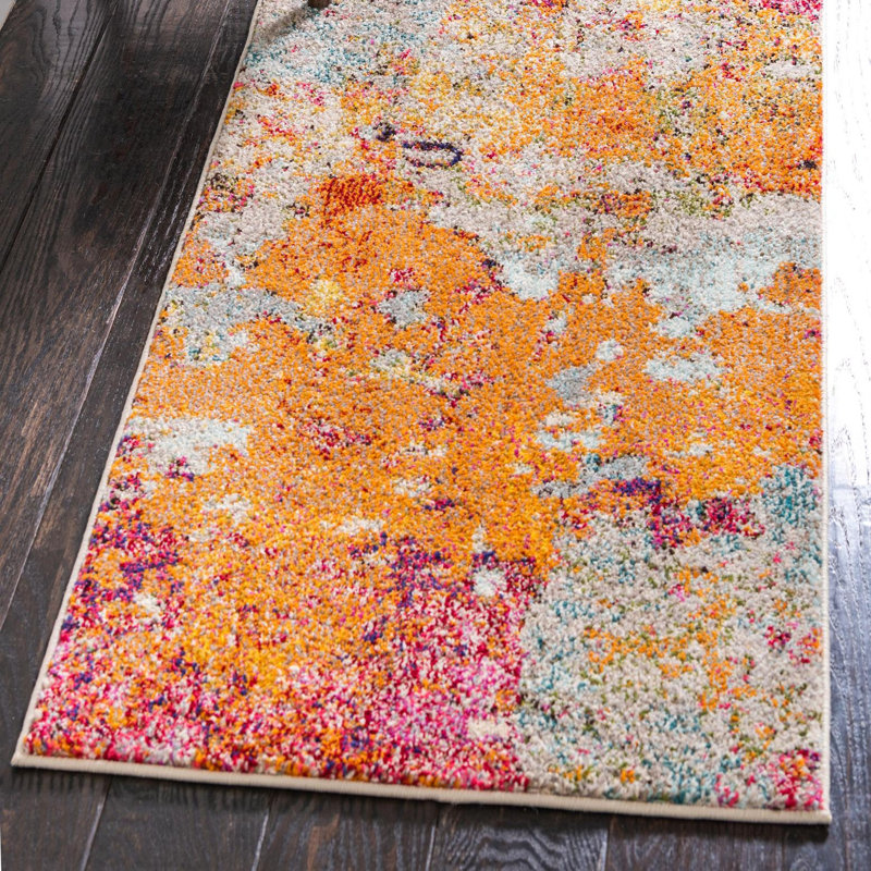 Keimar Washable Abstract Indoor Rug, Runner 2'2" x 6'9"