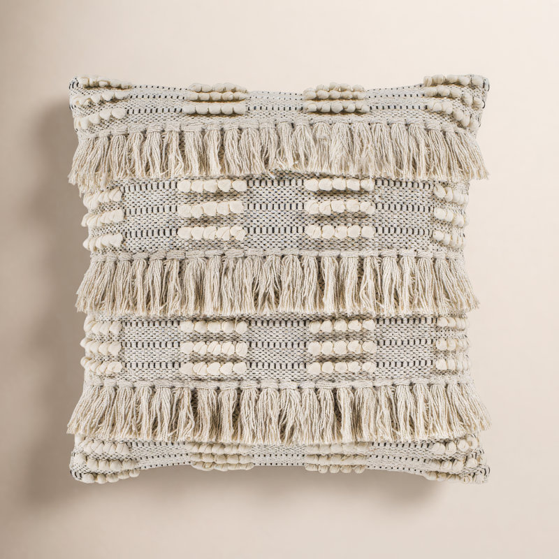 Venora Square Cotton Throw Pillow, 20" x 20", Polyester/Polyfill