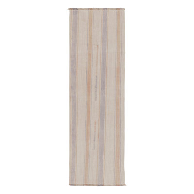 Rug & Kilim’S Contemporary Flatweave Runner With Subtle Linear Stripes
