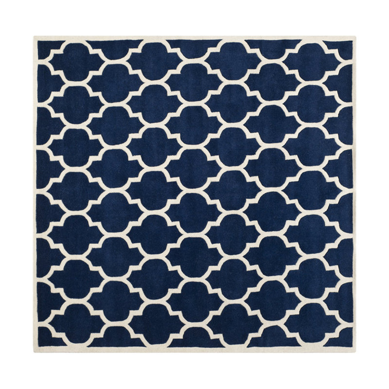 Carolene Hand Tufted Wool Geometric Rug, Square 7'