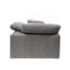 Canapé modulaire en lin gris avec repose-pieds