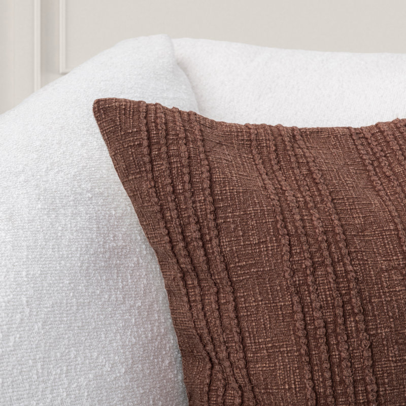Gratitude Cotton Fabric Throw Pillow, Square 22", Mahogany
