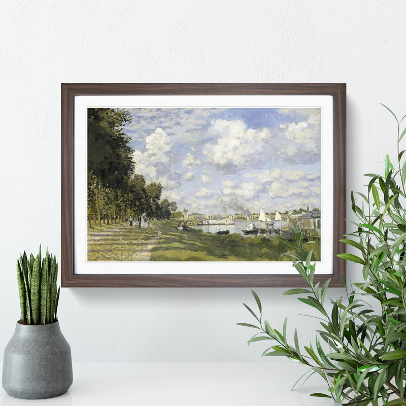 Bassin Dargenteuil by Claude Monet - Picture Frame Painting, 27cm H x 36cm W x 2cm D, Walnut Framed