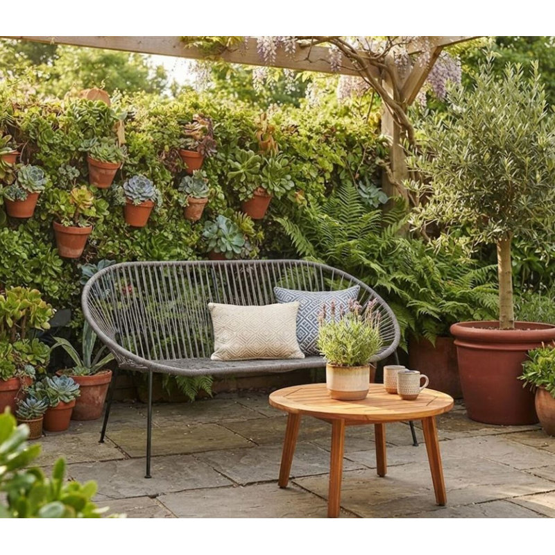 Banc de jardin en fer Fiedler, Gris