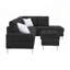 Canapé modulaire classique et rustique à 3 places avec méridienne réversible, repose-pieds avec rangement et pieds en métal uniques pour une vie moderne-58238931