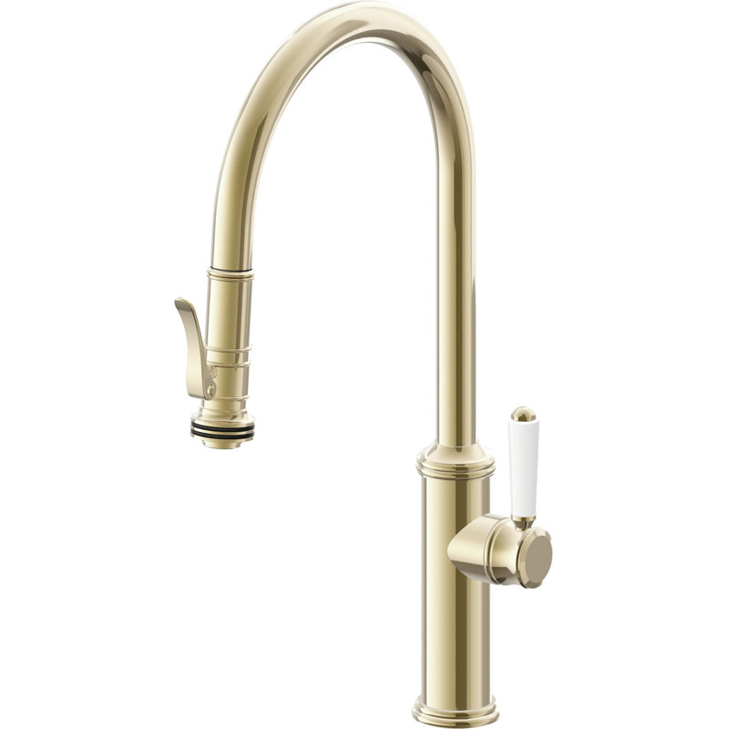 Davoli Kitchen Faucet, Polished Brass