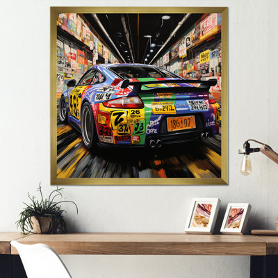 Neon Sprint Exotic Car In Japan Race Track - Race Tracks Wall Art