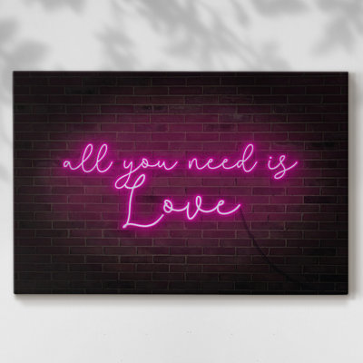 Neon Love I-Gallery Wrapped Canvas