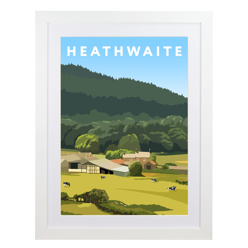 Heathwaite by Richard O'Neil - Print, White Wood Frame, 43.5 cm H x 33.5 cm W x 2.2 cm D