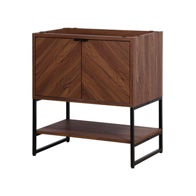 Juhl 30 in. W x 18 in. D x 33 in. H Chevron-Front Modern Minimalist 2-Shelf Bath Vanity Cabinet Only (Sink Basin Not Included)