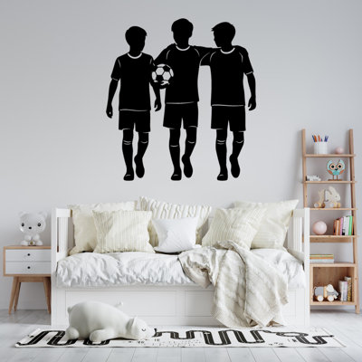 Décalcomanie murale de joueur de football - autocollant en vinyle nom personnalisé pour chambre de garçon ou chambre de bébé, décoration murale thème sportif - autocollants de joueur de football DS-02