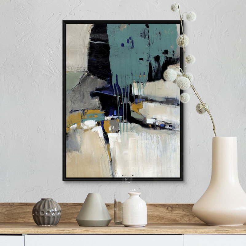 « Fluidity I » par Timothy e Toole, reproduction d’art, H 26 po x l 20 po x 1,75 po, Cadre noir