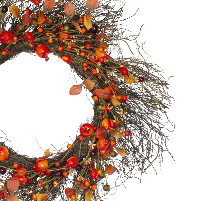 Couronne de brindilles artificielles Leaves and Berries