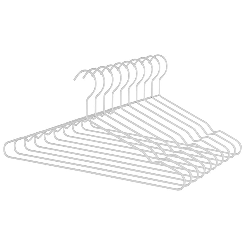 Metal Non-Slip Standard Hanger for Dress/Shirt/Sweater, White