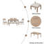 Ensemble de salle à manger 6 pièces de style classique et traditionnel, comprenant une table de salle à manger, 4 chaises rembourrées et un banc-1171650004-1171650005-1171650010